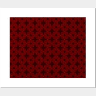 Red Geometric octagonal star figure Posters and Art